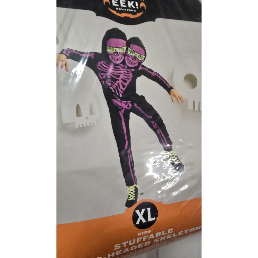 Halloween Costume Hyde Eek Kids Stuffable Two Headed Skeleton XL New - Picture 4 of 7